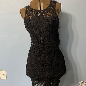 Black Lace Charlotte Russe Dress with Mid-Riff Window